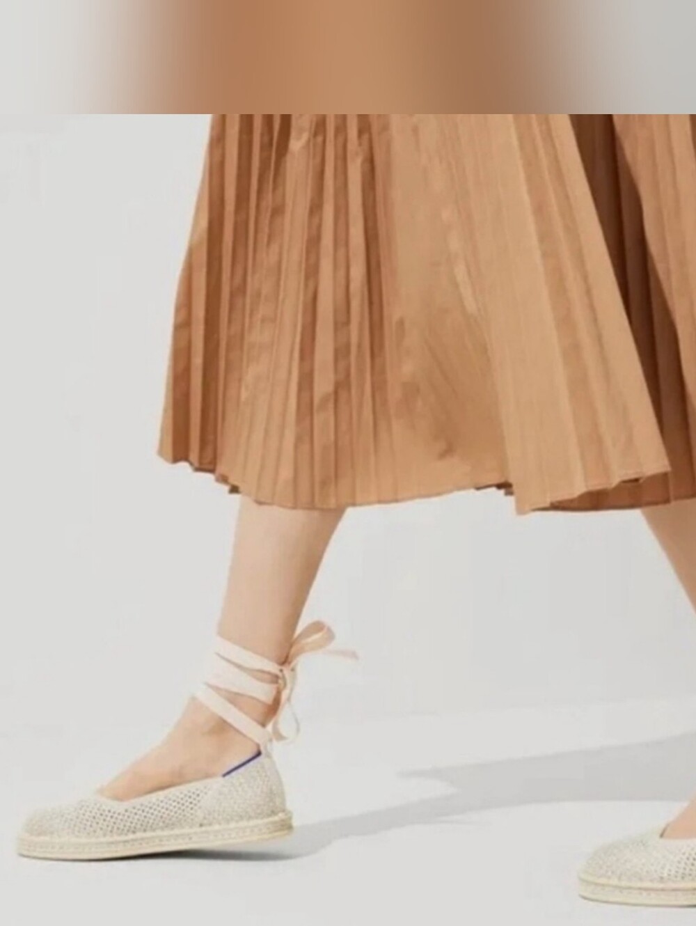 Rothy's Cream Espadrille Flats with Ankle Ribbons